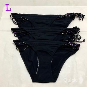 New 3 pcs Etam Black Side Tie Bikini Bottoms